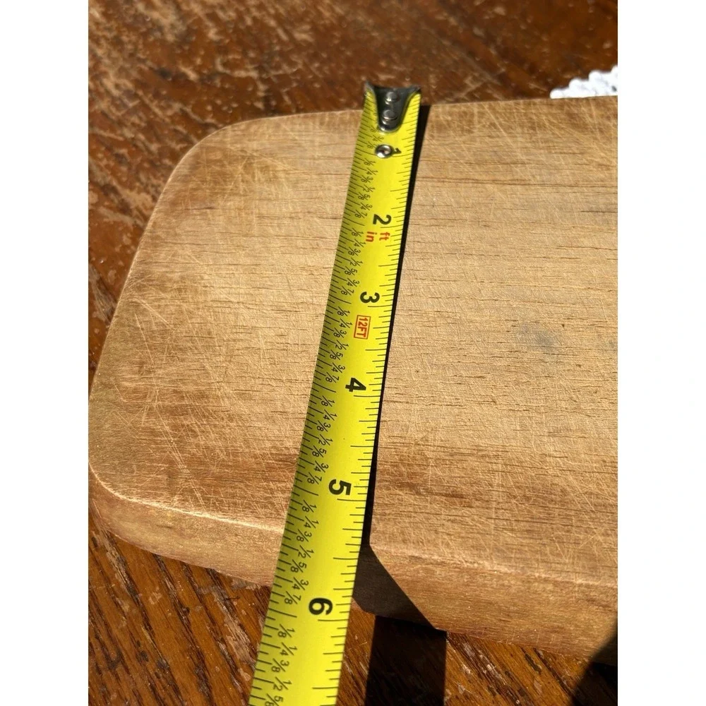 Primitive Wooden Bread Board Maple Chopping Block Tombstone Handled Cutting 1940